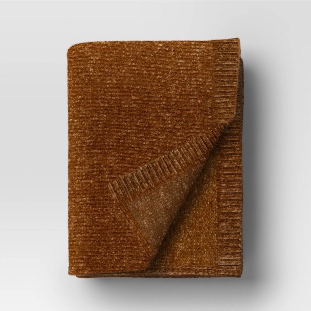 PROJECT 62 NWT shine chenille throw blanket -brown